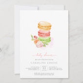 Watercolor Macaroons Baby Dusche Einladung (Vorderseite)