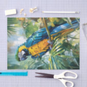 Watercolor Macaw Tropical Decoupage Seidenpapier (Handwerk)