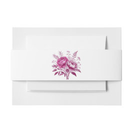 Watercolor Magenta Peony-Wedding- Einladungsbanderole