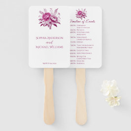 Watercolor Magenta Peony-Wedding Fächer