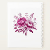 Watercolor Magenta Peony-Wedding-Planner Planer (Rückseite)