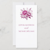 Watercolor Magenta Peony-Wedding Program- (Vorderseite)