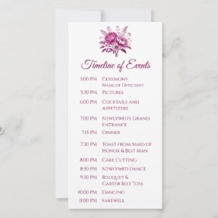 Watercolor Magenta Peony-Wedding Program-