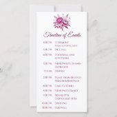Watercolor Magenta Peony-Wedding Program- (Rückseite)