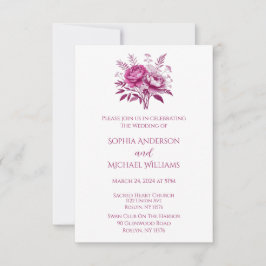 Watercolor Magenta Peony-Wedding Thema Einladung