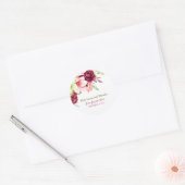 Watercolor Magenta Red Amaryllis Floral Wedding Runder Aufkleber (Umschlag)