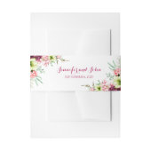 Watercolor Magenta Red Amaryllis Wedding Einladungsbanderole (Vorderseite Beispiel)