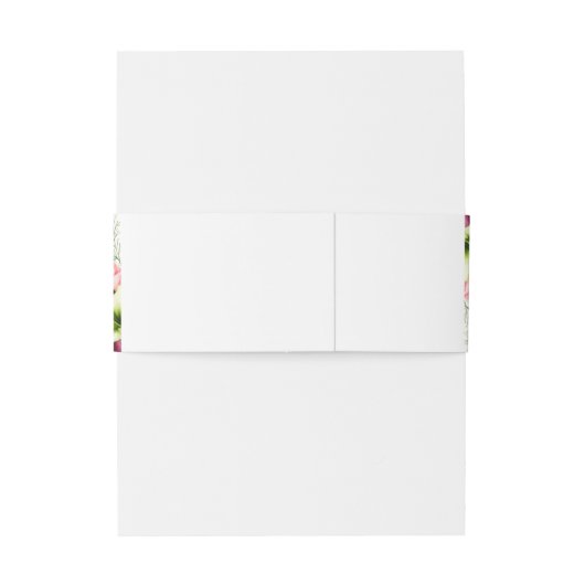 Watercolor Magenta Red Amaryllis Wedding Einladungsbanderole (Rückseitenbeispiel)