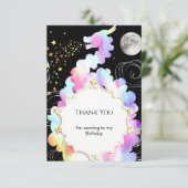 Watercolor Magic Dragon Birthday Dankeskarte (Stehend Vorderseite)