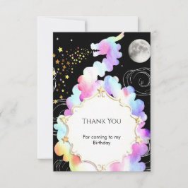 Watercolor Magic Dragon Birthday Dankeskarte