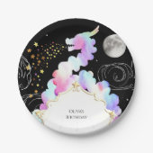 Watercolor Magic Dragon Birthday Pappteller (Vorderseite)