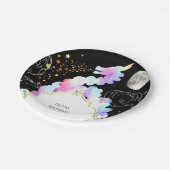 Watercolor Magic Dragon Birthday Pappteller (Schrägansicht)