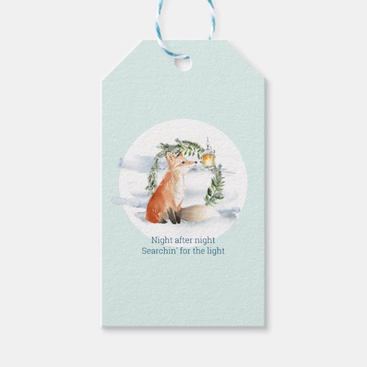 Watercolor Magic Fox im Winter Wunderland Geschenkanhänger (Vorderseite)
