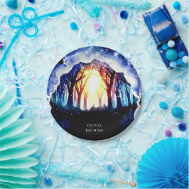 Watercolor Magic Woodland Geburtstag Pappteller