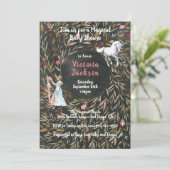 Watercolor Magical Fairytale Unicorn Kinderdusche Einladung (Stehend Vorderseite)