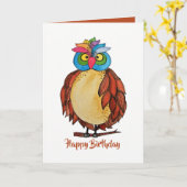 Watercolor Magical Owl mit Regenbogenfedern Karte (Gelbe Blume)