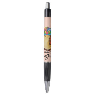 Watercolor Magical Owl mit Regenbogenfedern Kugelschreiber