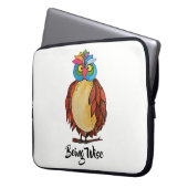 Watercolor Magical Owl mit Regenbogenfedern Laptopschutzhülle (Vorderseite Links)