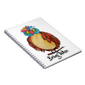 Watercolor Magical Owl mit Regenbogenfedern Notizblock (Rechte Seite)