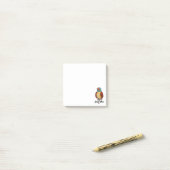 Watercolor Magical Owl mit Regenbogenfedern Post-it Klebezettel (Auf Schreibtisch)