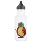 Watercolor Magical Owl mit Regenbogenfedern Trinkflasche (Rechts)