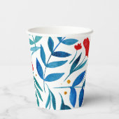 Watercolor Magischer Garten Pappbecher (Rückseite)