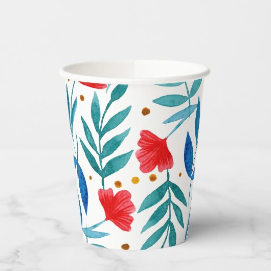 Watercolor Magischer Garten Pappbecher (Links)