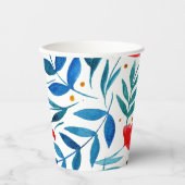 Watercolor Magischer Garten Pappbecher (Vorderseite)