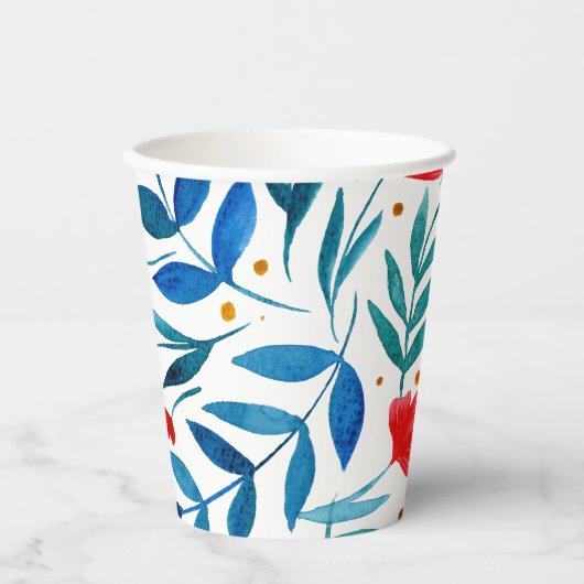 Watercolor Magischer Garten Pappbecher (Vorderseite)