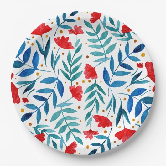 Watercolor Magischer Garten Pappteller (Vorderseite)