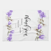 Watercolor Magnolia Blossom Kalligraphie Vielen Da Geschirrtuch (Horizontal)