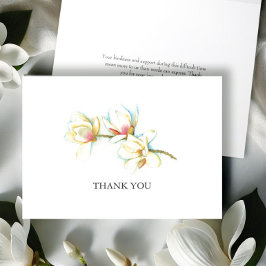 Watercolor Magnolia Blume Beerdigung Danke Karte