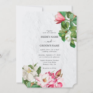 Watercolor Magnolia Blume Hochzeit Einladung