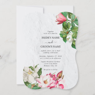 Watercolor Magnolia Blume Hochzeit Einladung