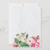 Watercolor Magnolia Blume Hochzeit Einladung (Rückseite)