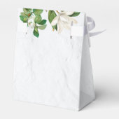 Watercolor Magnolia Blume Hochzeit Geschenkschachtel (Rückseite)