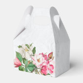 Watercolor Magnolia Blume Hochzeit Geschenkschachtel (Rückseite)