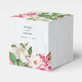 Watercolor Magnolia Blume Hochzeit Geschenkschachtel