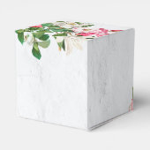 Watercolor Magnolia Blume Hochzeit Geschenkschachtel (Rückseite)