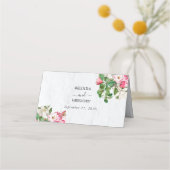 Watercolor Magnolia Blume Hochzeit Platzkarte (Rückseite)