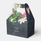 Watercolor Magnolia Blume Hochzeit Schwarz-weiß Geschenkschachtel (Vorderseite)