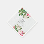 Watercolor Magnolia Blume Hochzeit Serviette (Ecke)