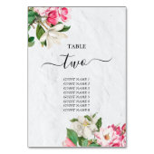 Watercolor Magnolia Blume Hochzeit Tischnummer (Rückseite)
