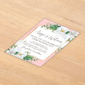 Watercolor Magnolia Blush Wedding Acryleinladungen (Ablage )