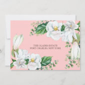 Watercolor Magnolia Blush Wedding Danke (Rückseite)