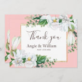 Watercolor Magnolia Blush Wedding Danke (Vorne/Hinten)