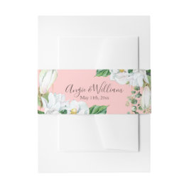 Watercolor Magnolia Blush Wedding Einladungsbanderole