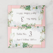 Watercolor Magnolia Blush Wedding Platzkarte (Außenseite Aufgefaltet)