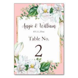 Watercolor Magnolia Blush Wedding Tischnummer