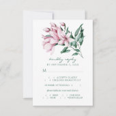 Watercolor Magnolia Bouquet RSVP Karte (Vorderseite)